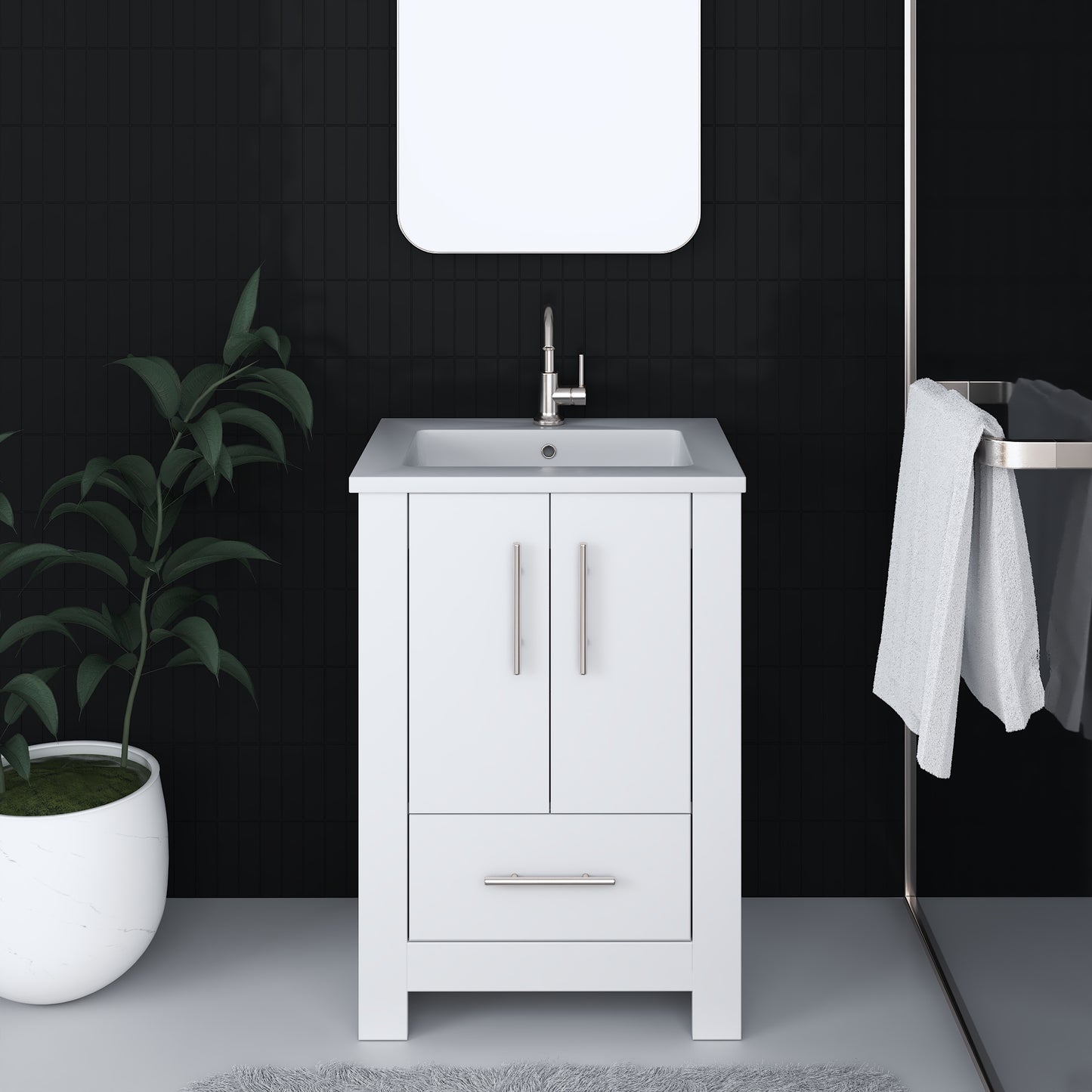 Boston 24" Bathroom Vanity with Acrylic integrated counter top