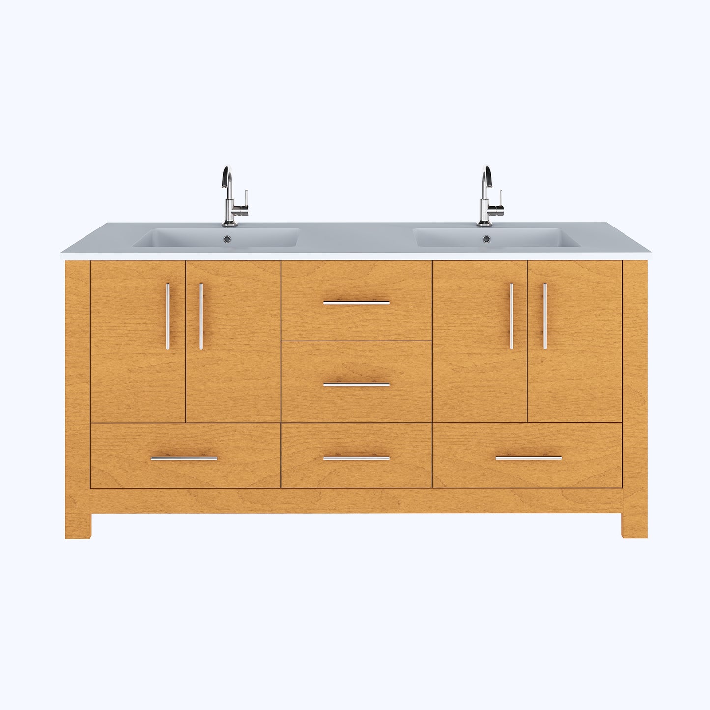 Boston 72" Double Sink Bathroom Vanity with Acrylic integrated counter top