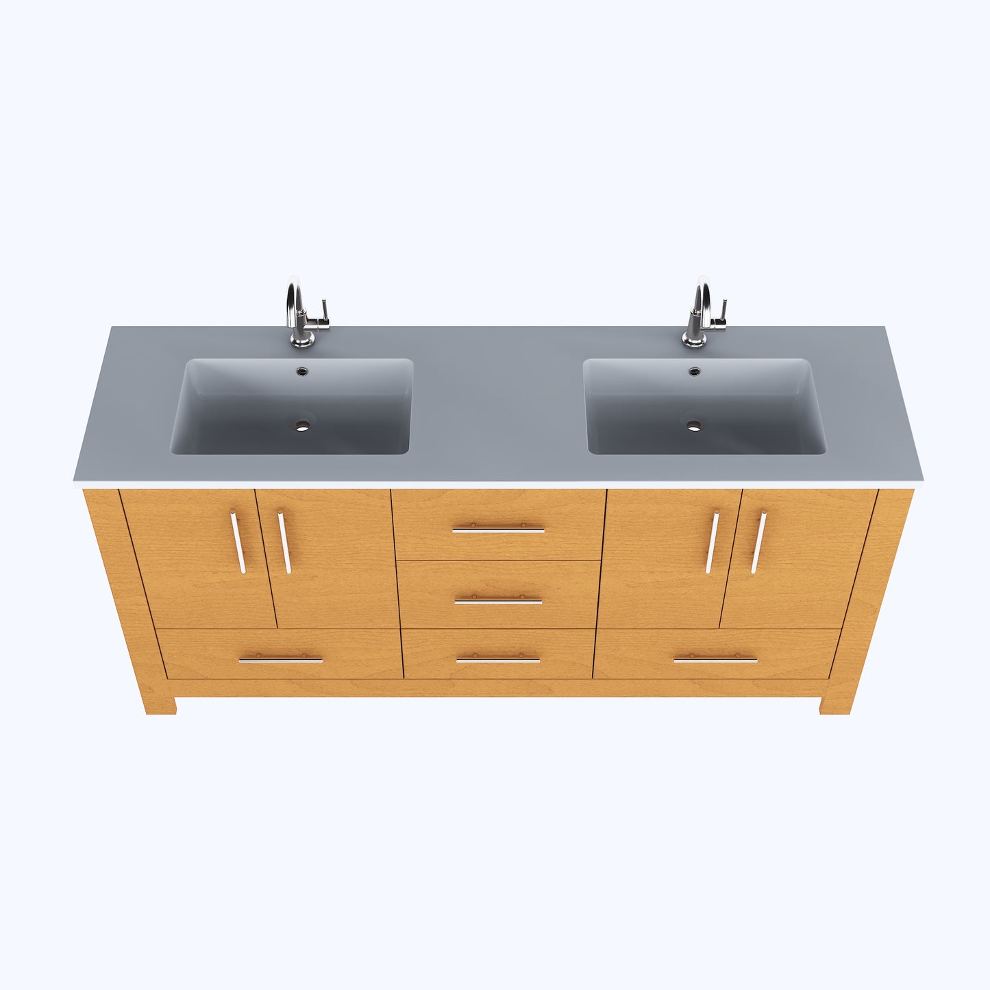 Boston 72" Double Sink Bathroom Vanity with Acrylic integrated counter top