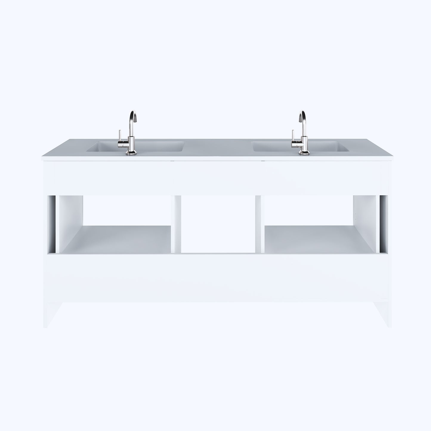 Boston 72" Double Sink Bathroom Vanity with Acrylic integrated counter top