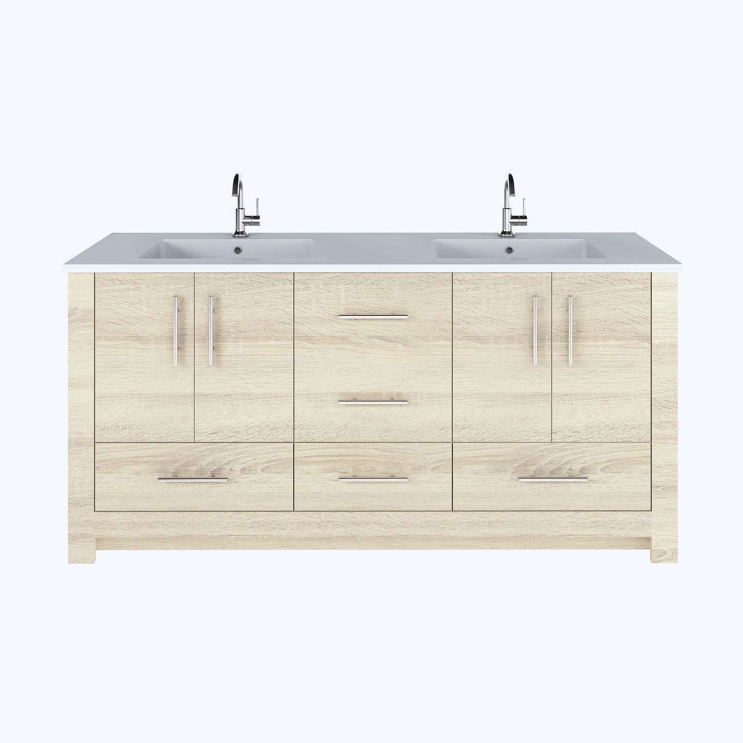 Boston 72" Double Sink Bathroom Vanity with Acrylic integrated counter top