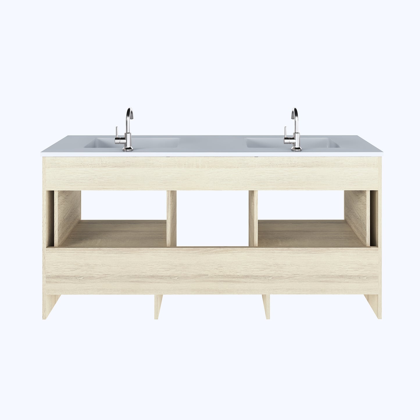 Boston 72" Double Sink Bathroom Vanity with Acrylic integrated counter top