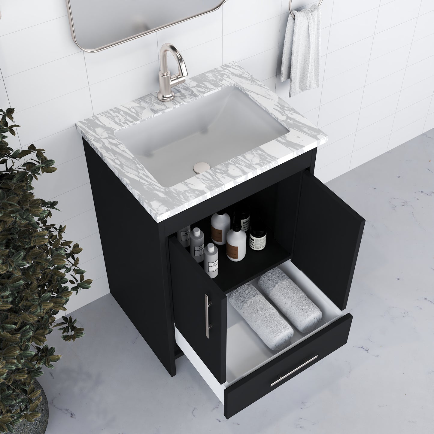 Capri 24" Bathroom Vanity with integrated counter top