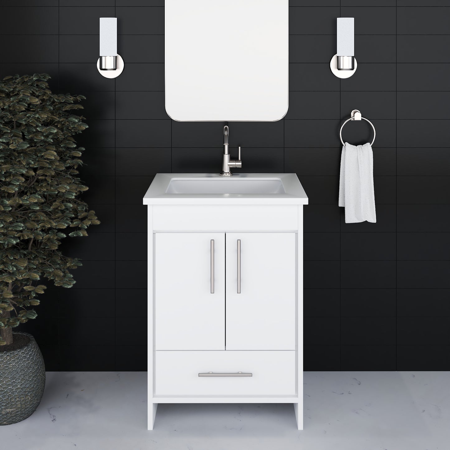 Capri 24" Bathroom Vanity with integrated counter top