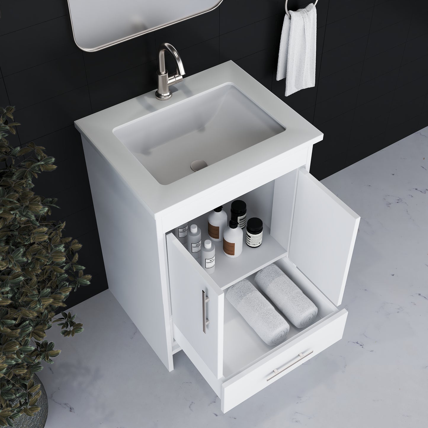 Capri 24" Bathroom Vanity with integrated counter top