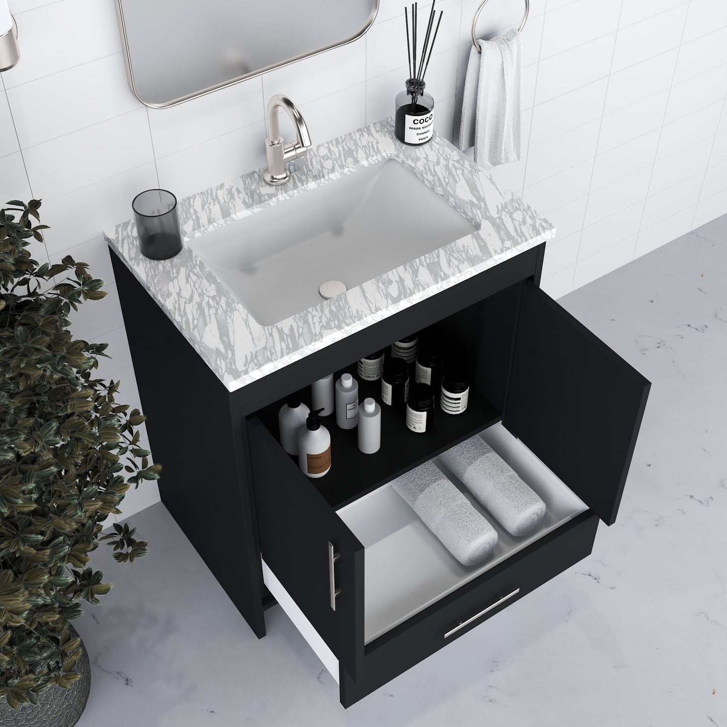 Capri 30" Bathroom Vanity with integrated counter top