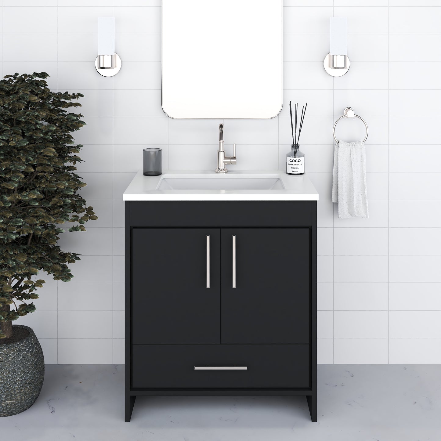 Capri 30" Bathroom Vanity with integrated counter top