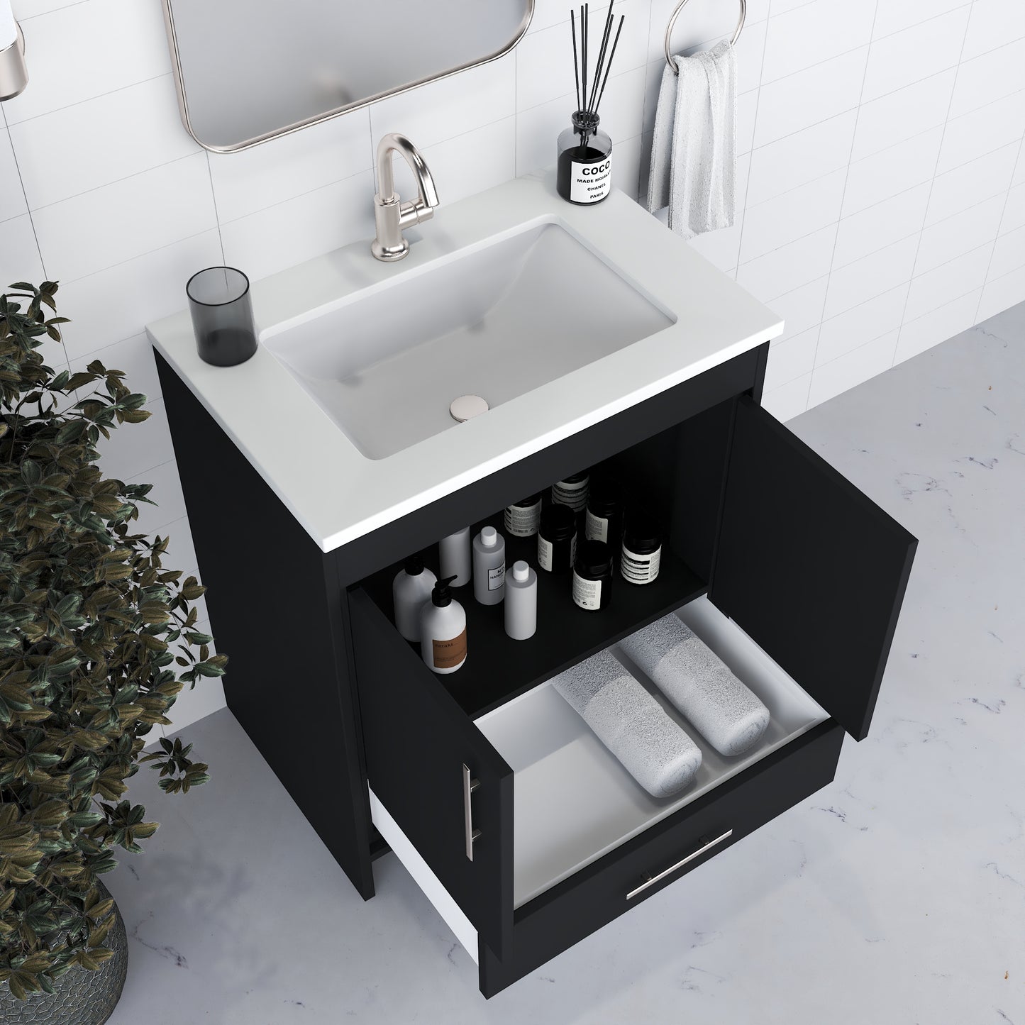 Capri 30" Bathroom Vanity with integrated counter top