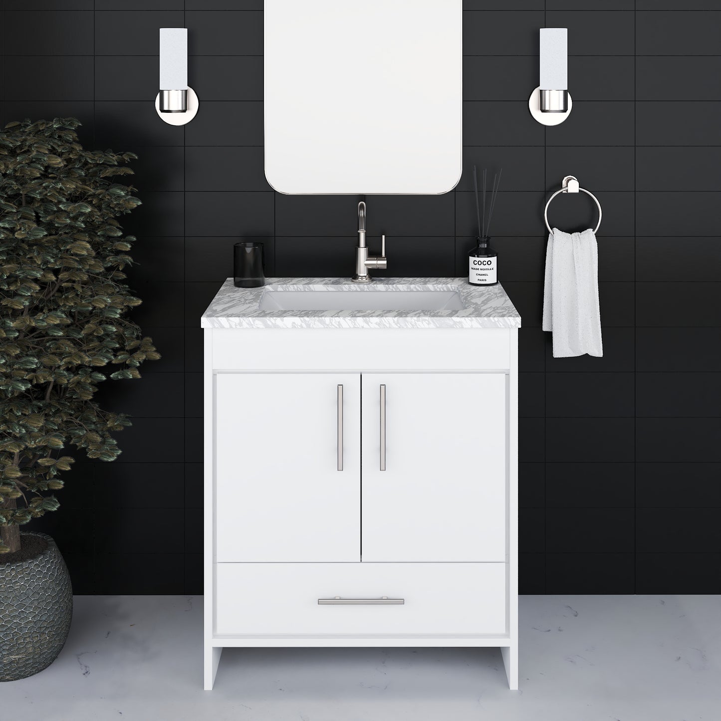 Capri 30" Bathroom Vanity with integrated counter top