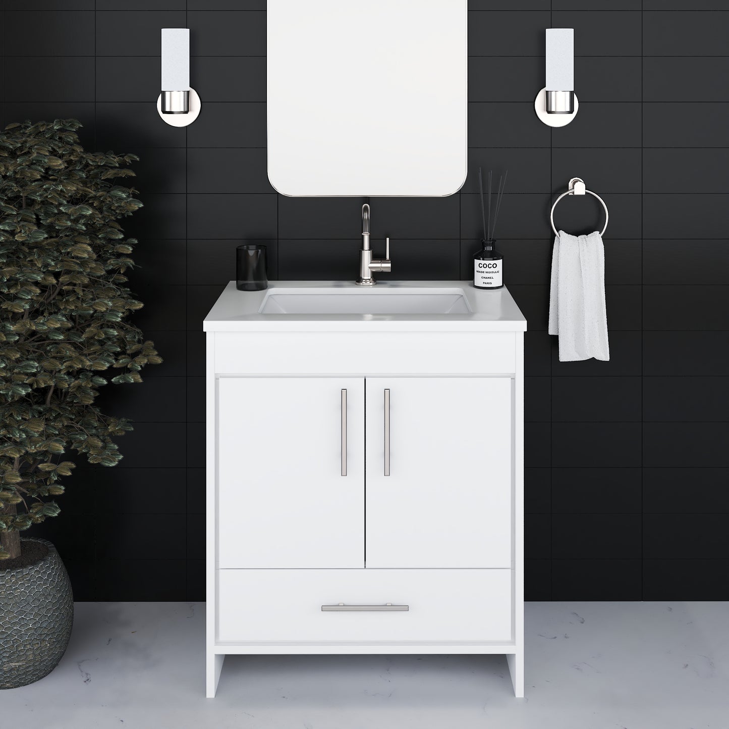 Capri 30" Bathroom Vanity with integrated counter top