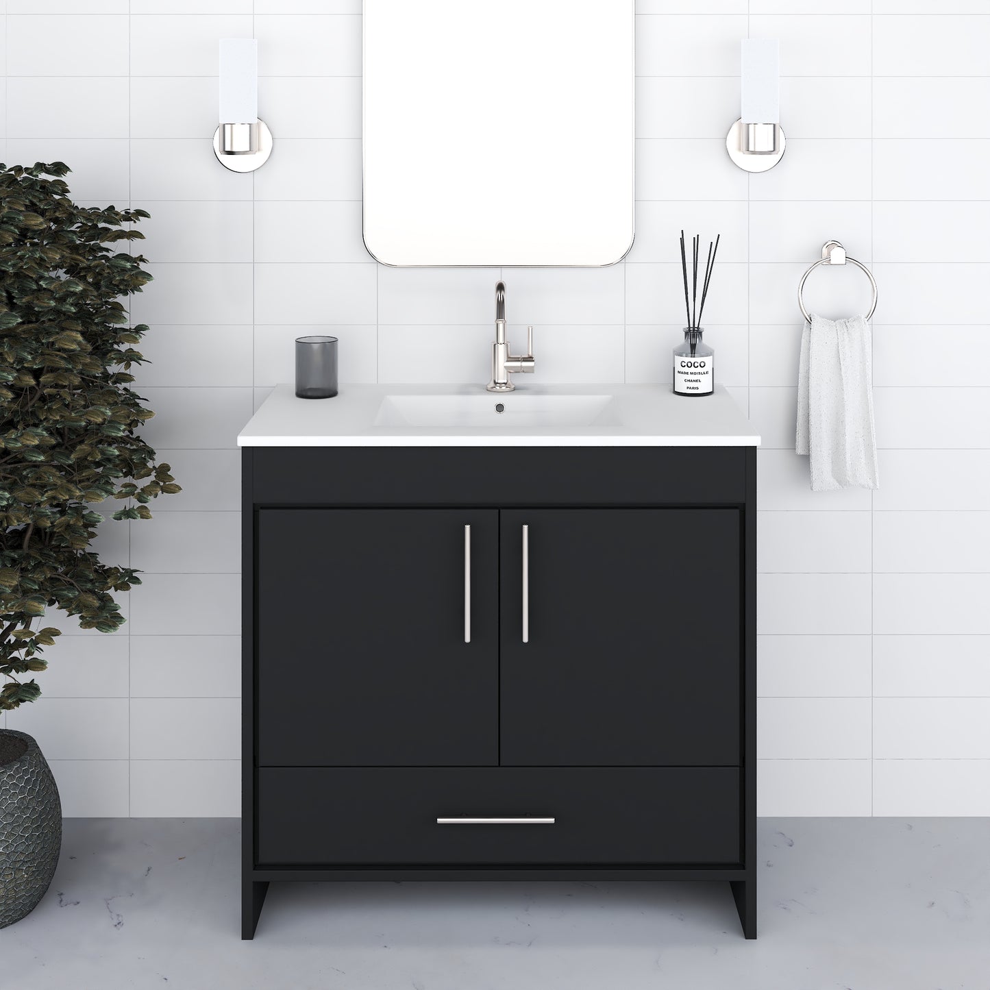 Capri 36" Bathroom Vanity with integrated counter top