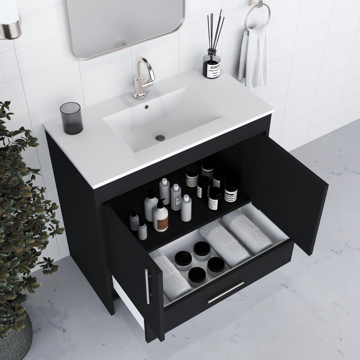 Capri 36" Bathroom Vanity with integrated counter top