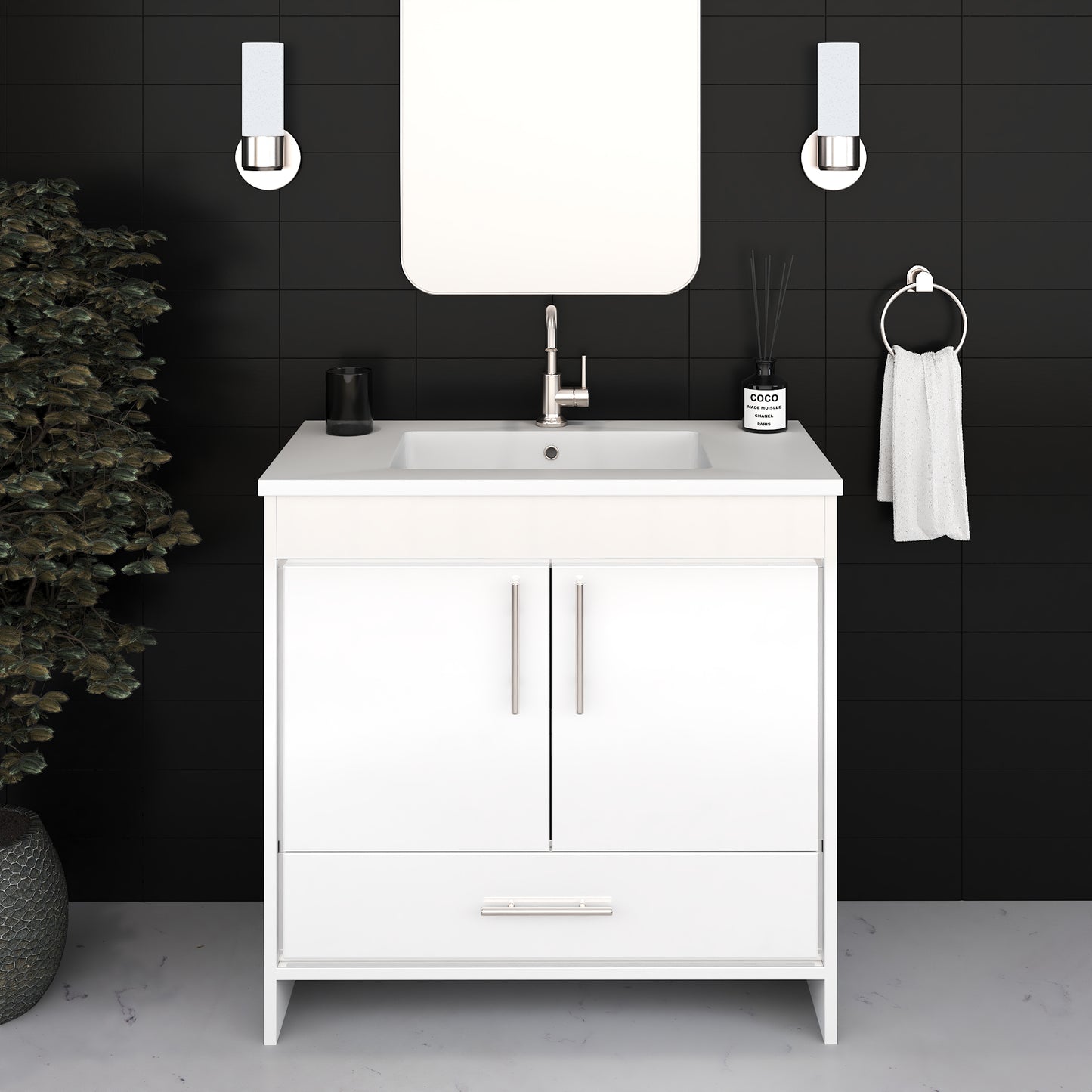 Capri 36" Bathroom Vanity with integrated counter top