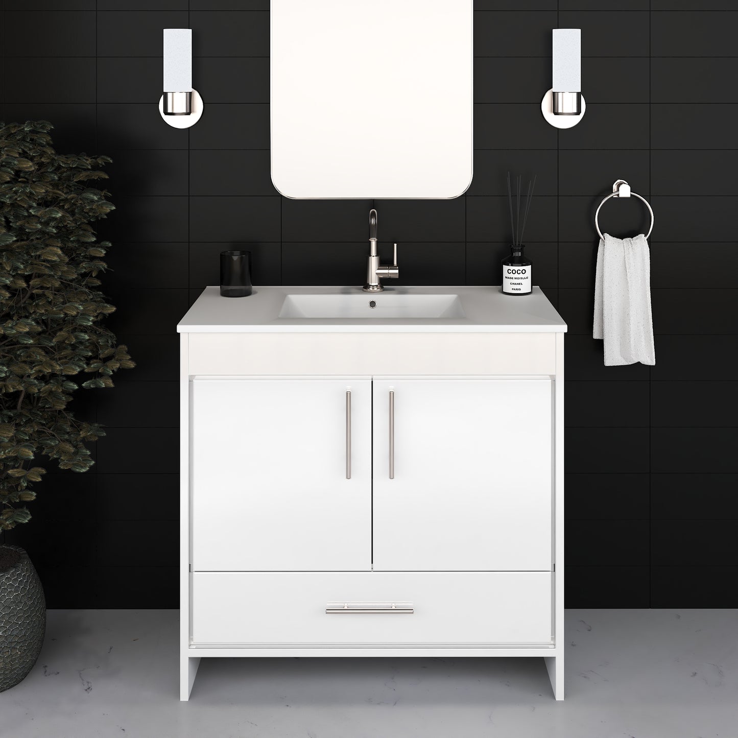 Capri 36" Bathroom Vanity with integrated counter top