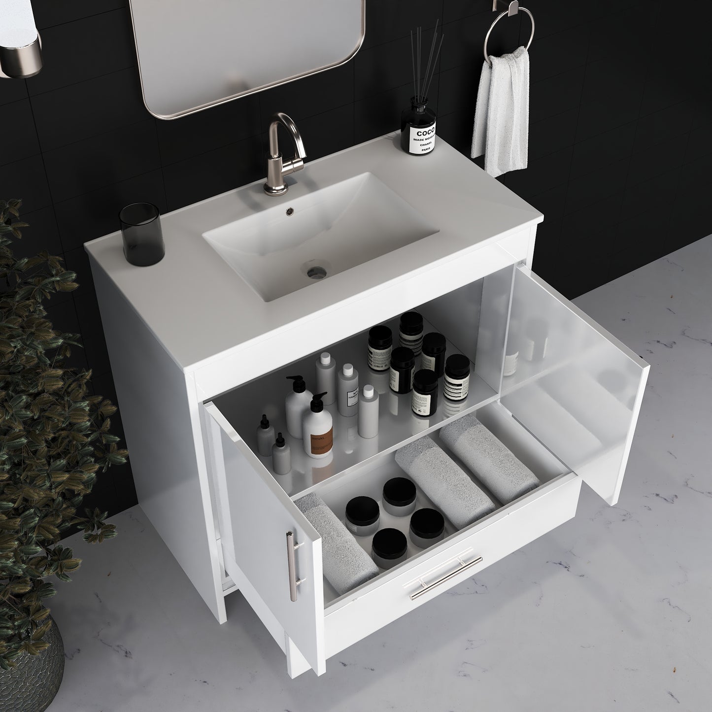 Capri 36" Bathroom Vanity with integrated counter top