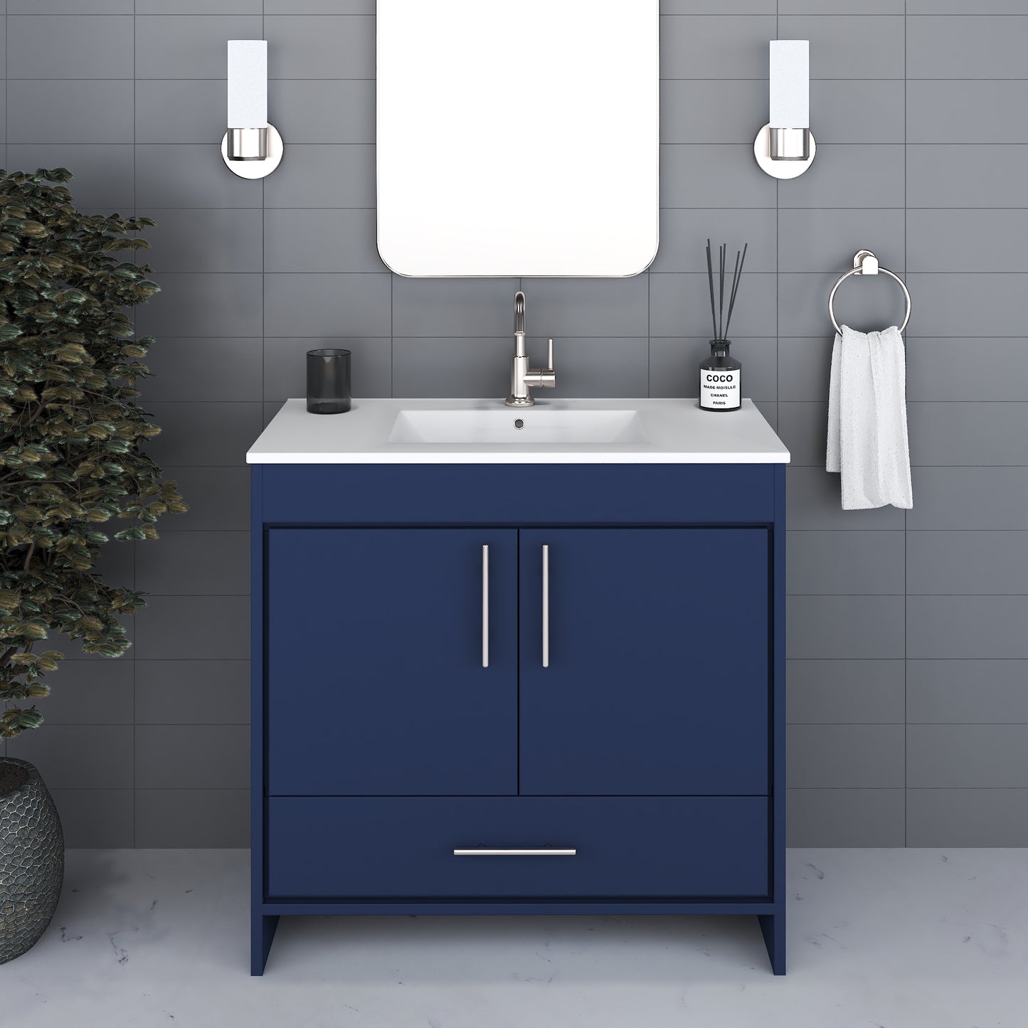 Capri 36" Bathroom Vanity with integrated counter top