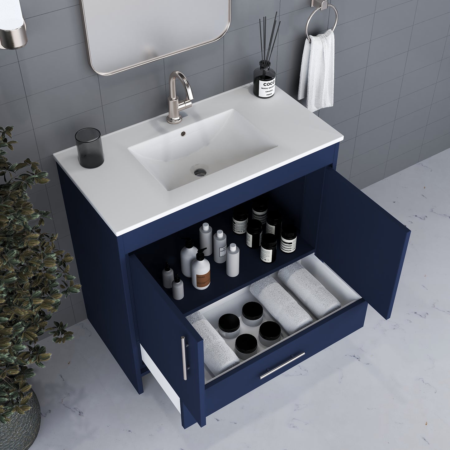 Capri 36" Bathroom Vanity with integrated counter top