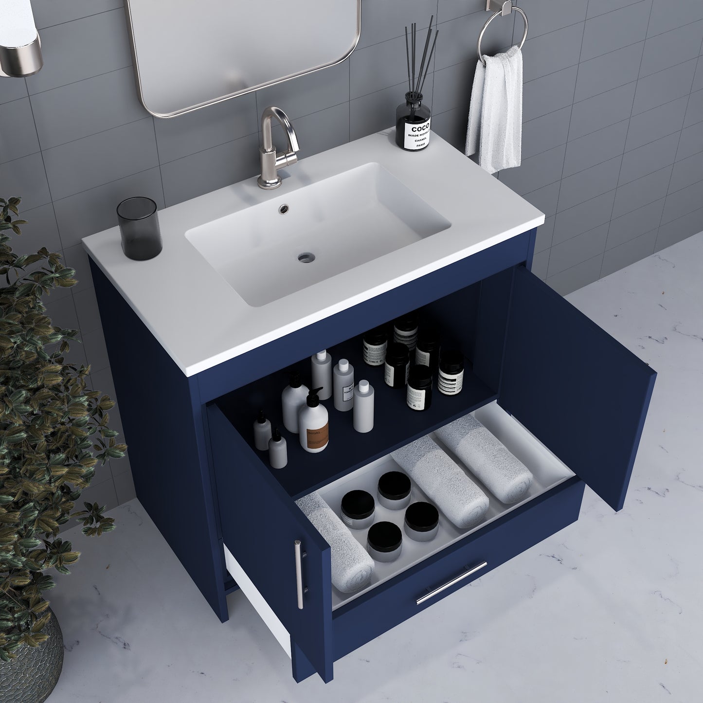 Capri 36" Bathroom Vanity with integrated counter top