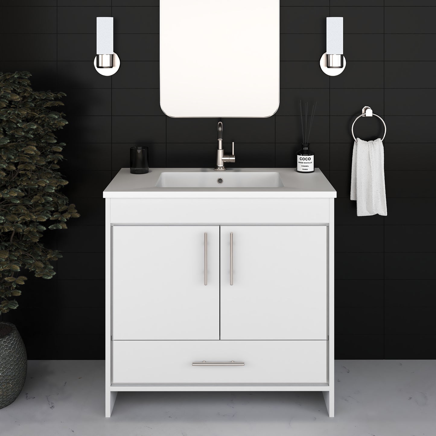 Capri 36" Bathroom Vanity with integrated counter top