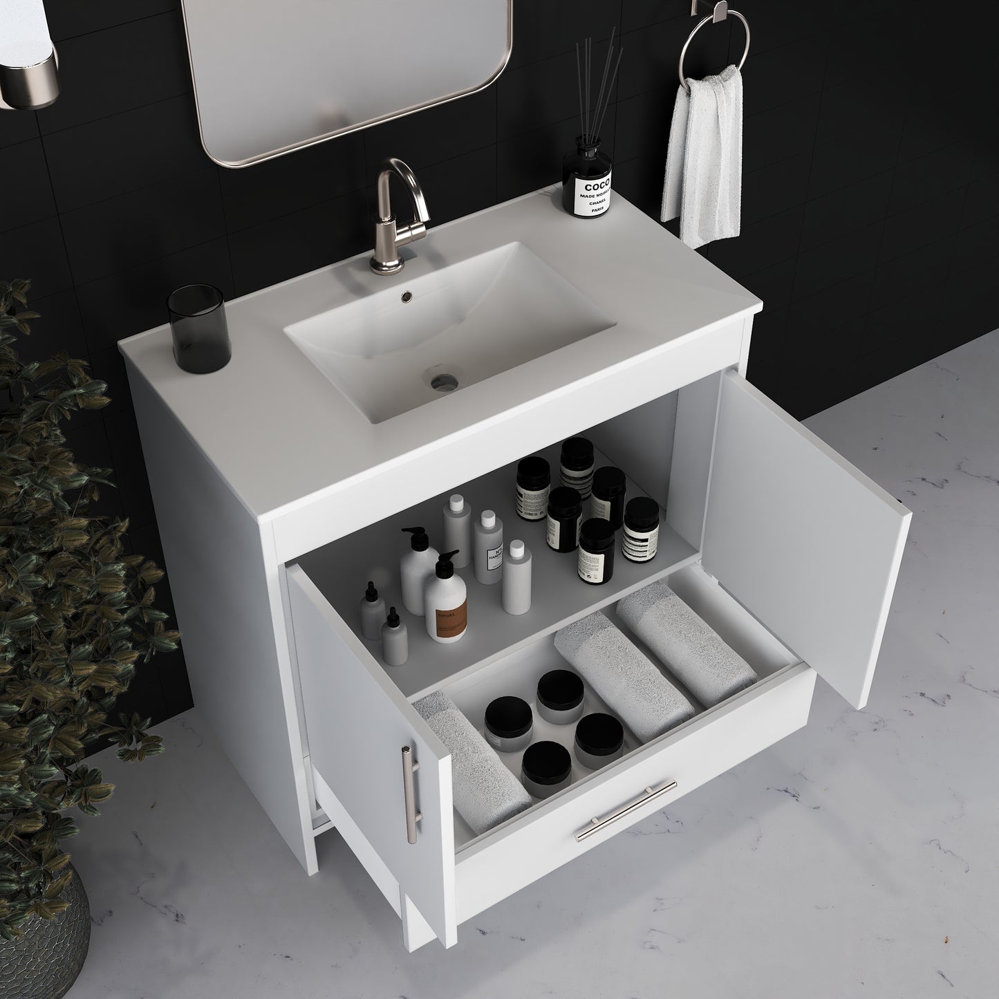 Capri 36" Bathroom Vanity with integrated counter top