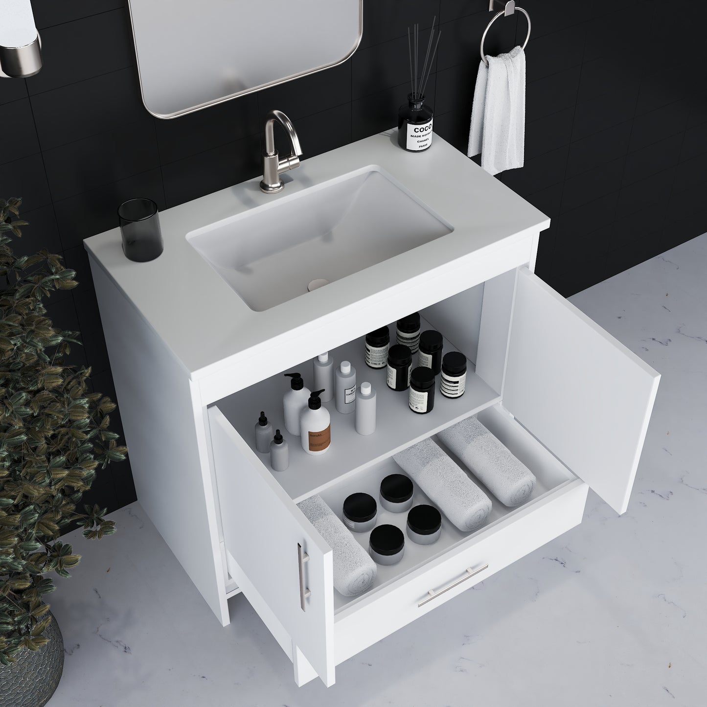 Capri 36" Bathroom Vanity with integrated counter top