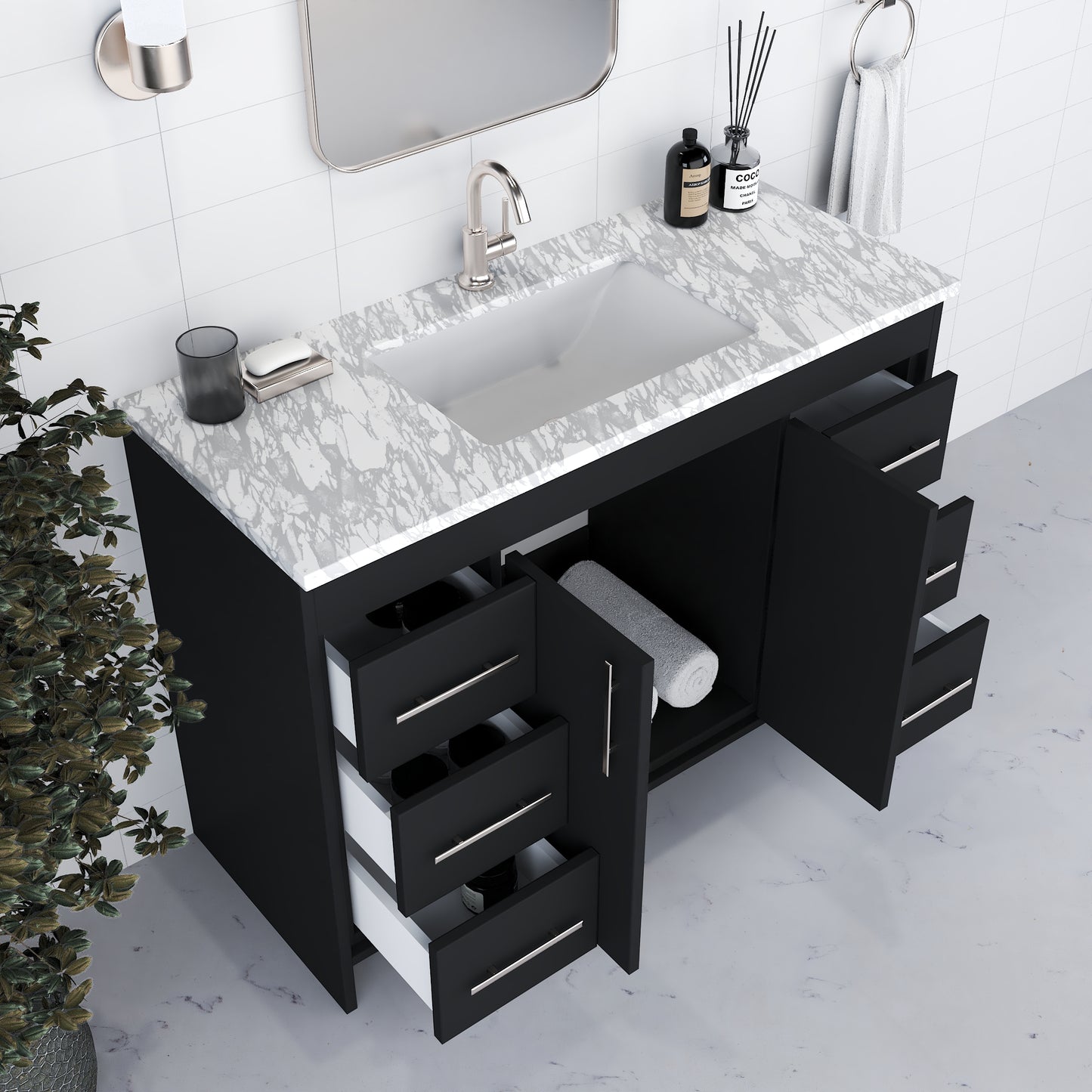 Capri 48" Bathroom Vanity with integrated counter top