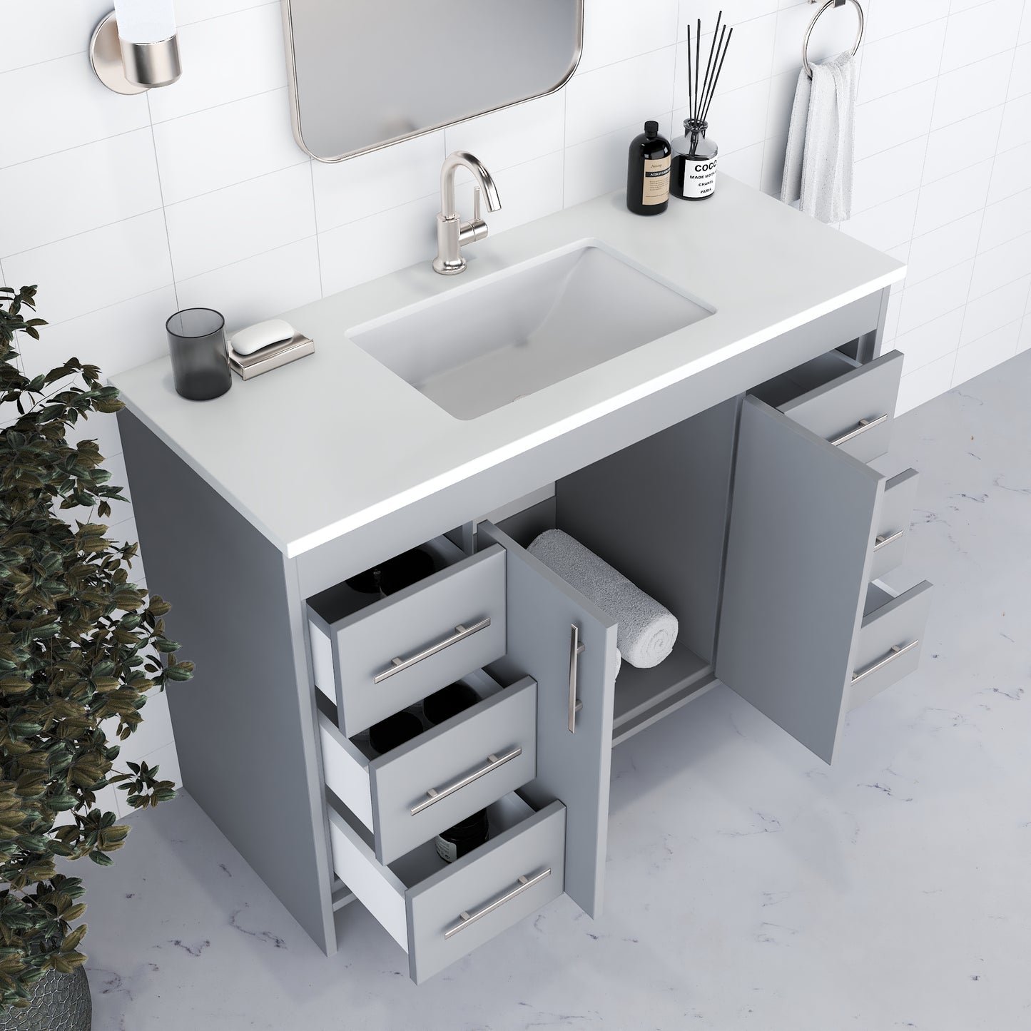 Capri 48" Bathroom Vanity with integrated counter top