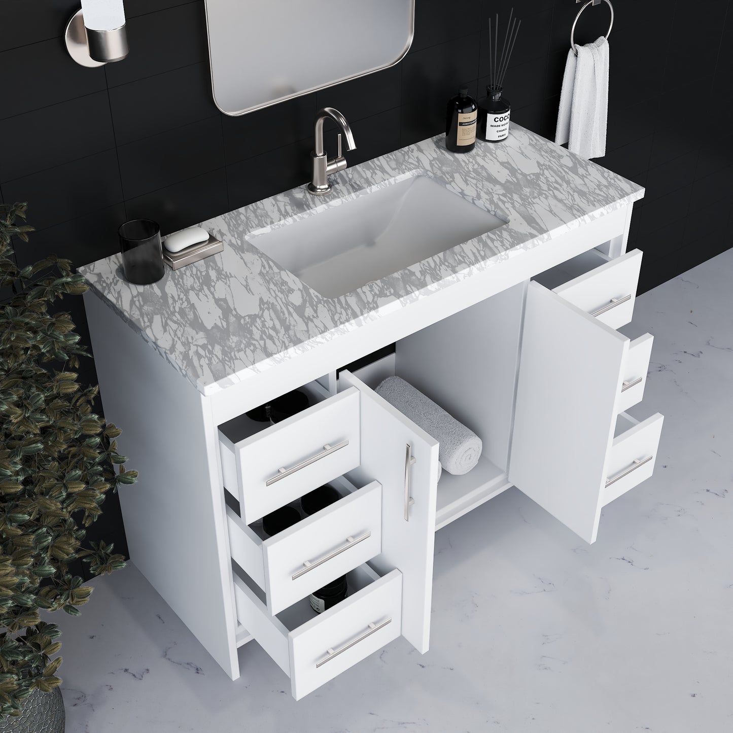 Capri 48" Bathroom Vanity with integrated counter top