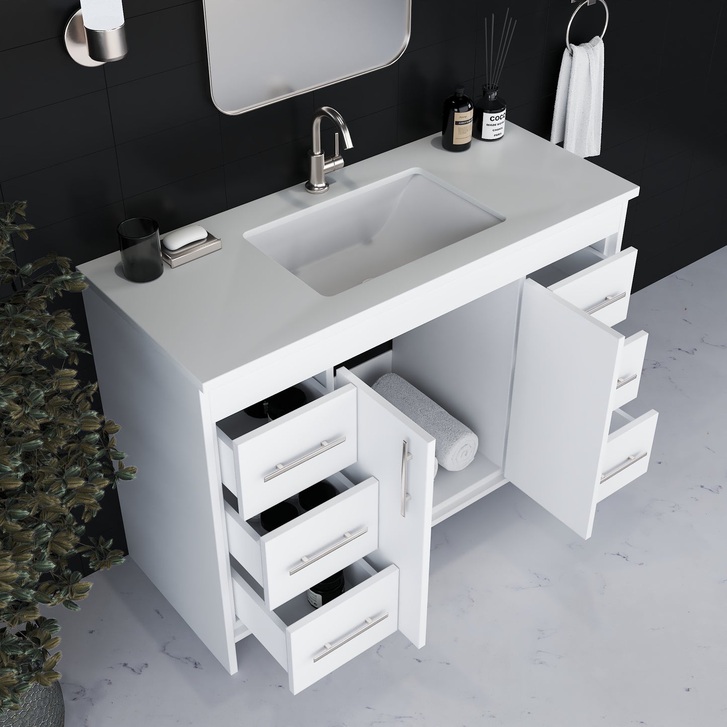 Capri 48" Bathroom Vanity with integrated counter top