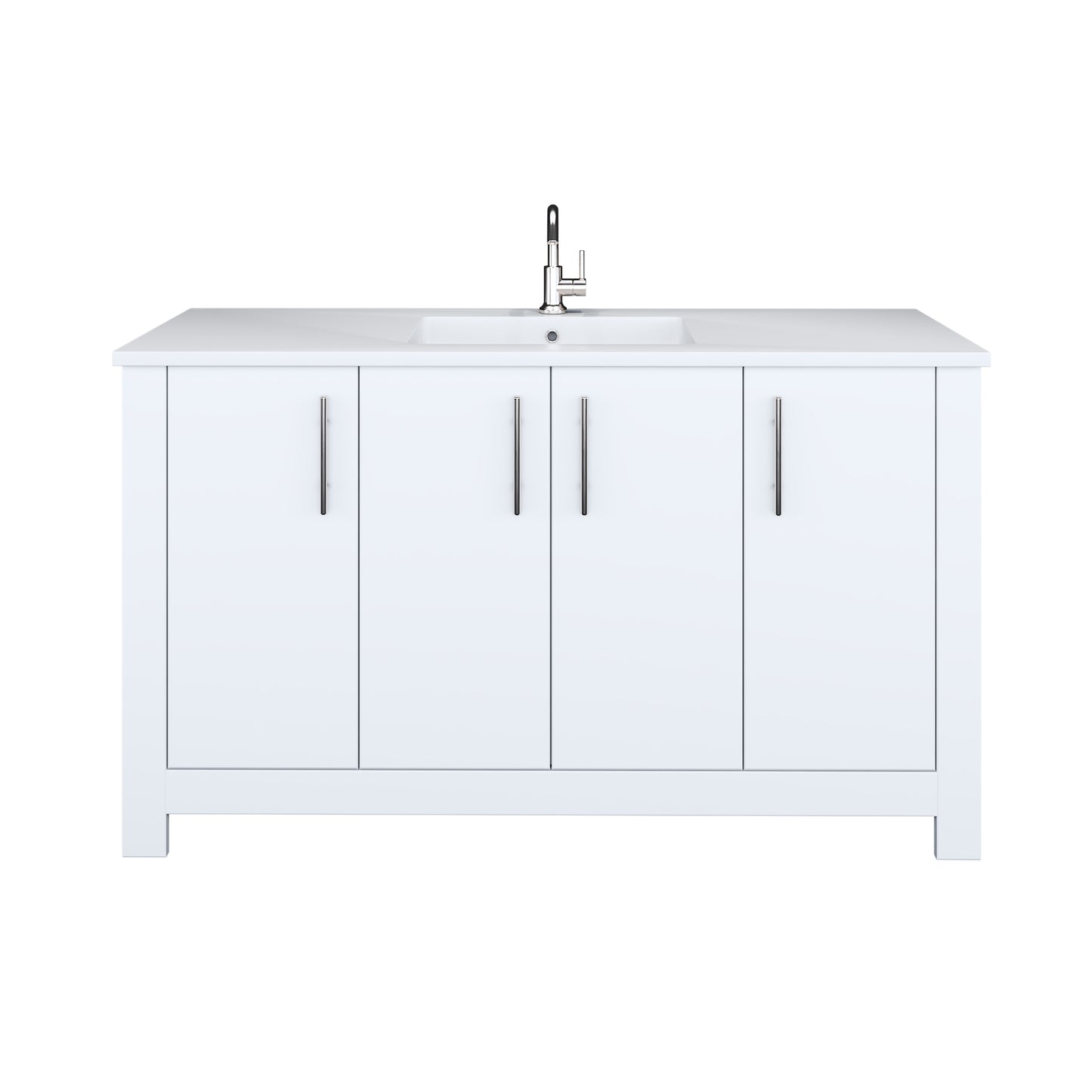 Austin 60" Single Sink Bathroom Vanity with Acrylic integrated counter top