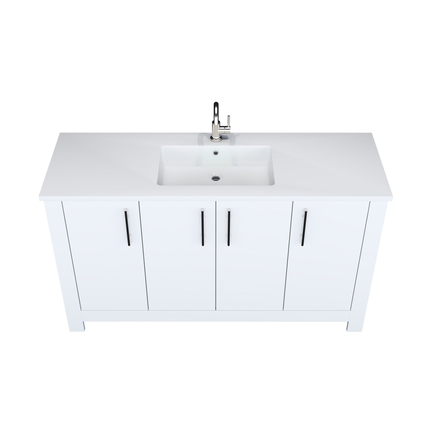 Austin 60" Single Sink Bathroom Vanity with Acrylic integrated counter top