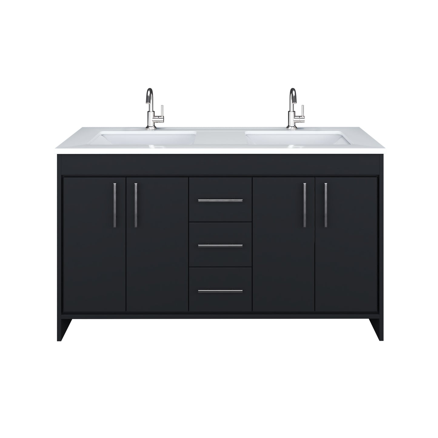 Capri 60" Double Sink Bathroom Vanity with integrated counter top