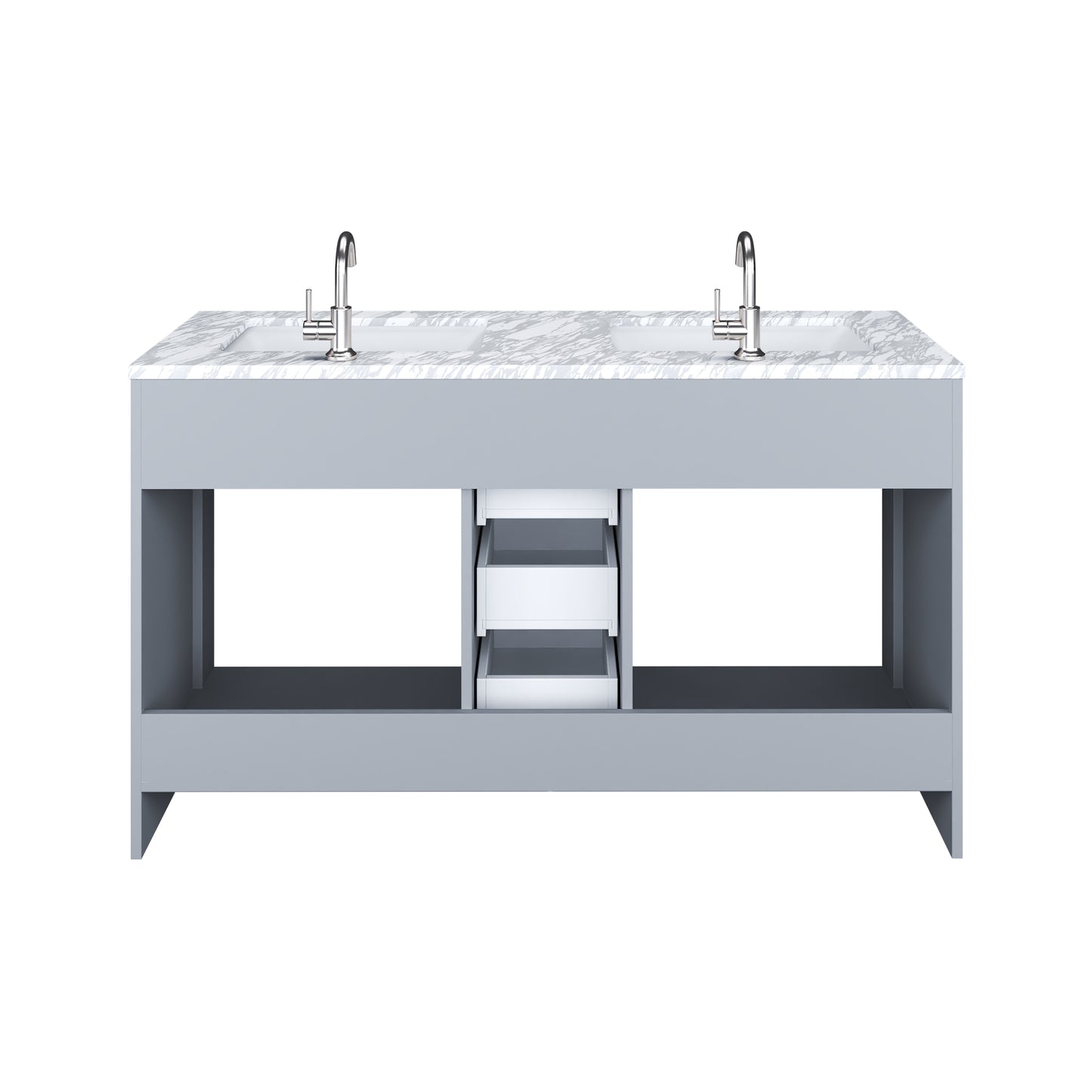 Capri 60" Double Sink Bathroom Vanity with integrated counter top