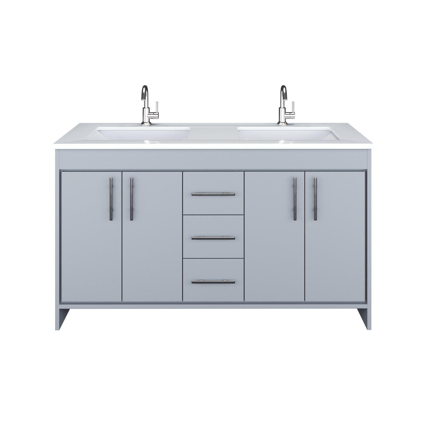 Capri 60" Double Sink Bathroom Vanity with integrated counter top