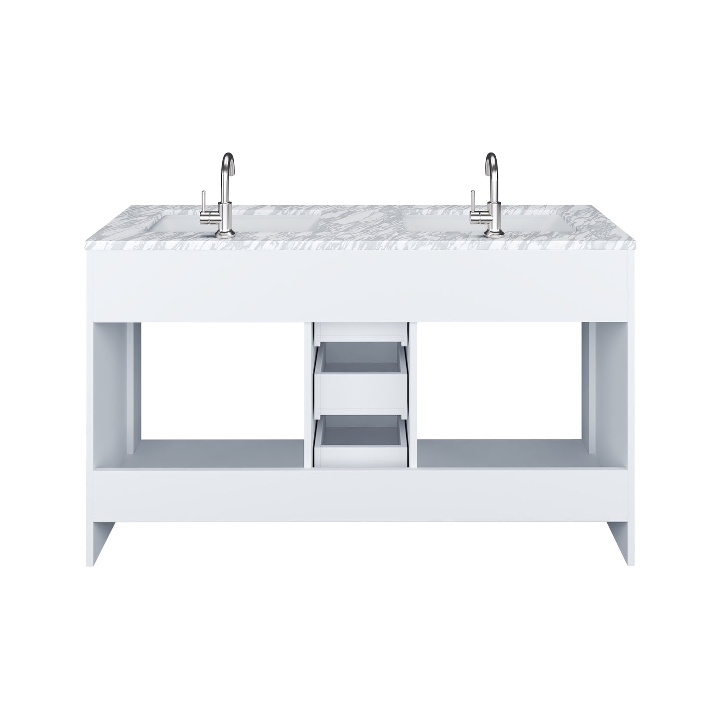 Capri 60" Double Sink Bathroom Vanity with integrated counter top