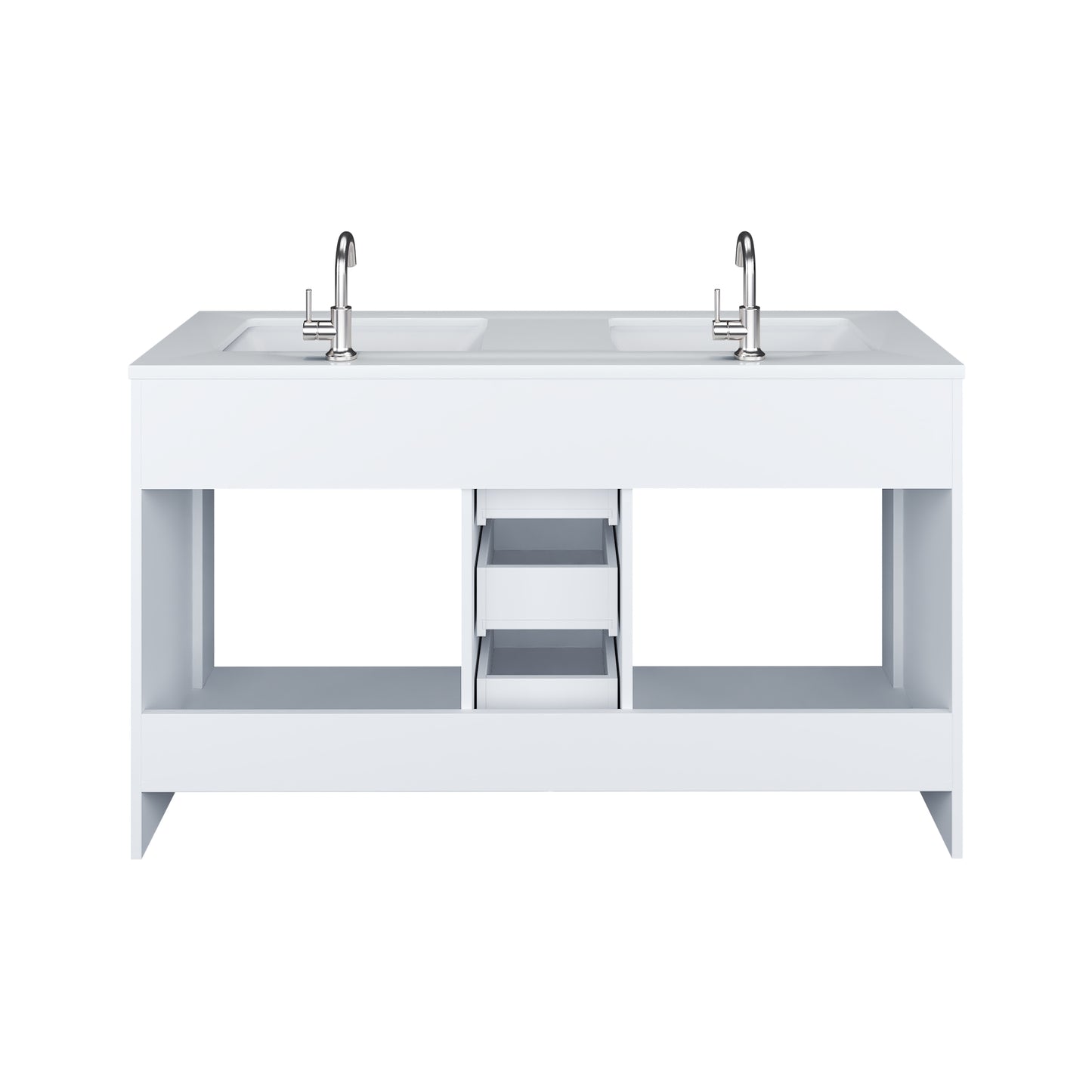 Capri 60" Double Sink Bathroom Vanity with integrated counter top