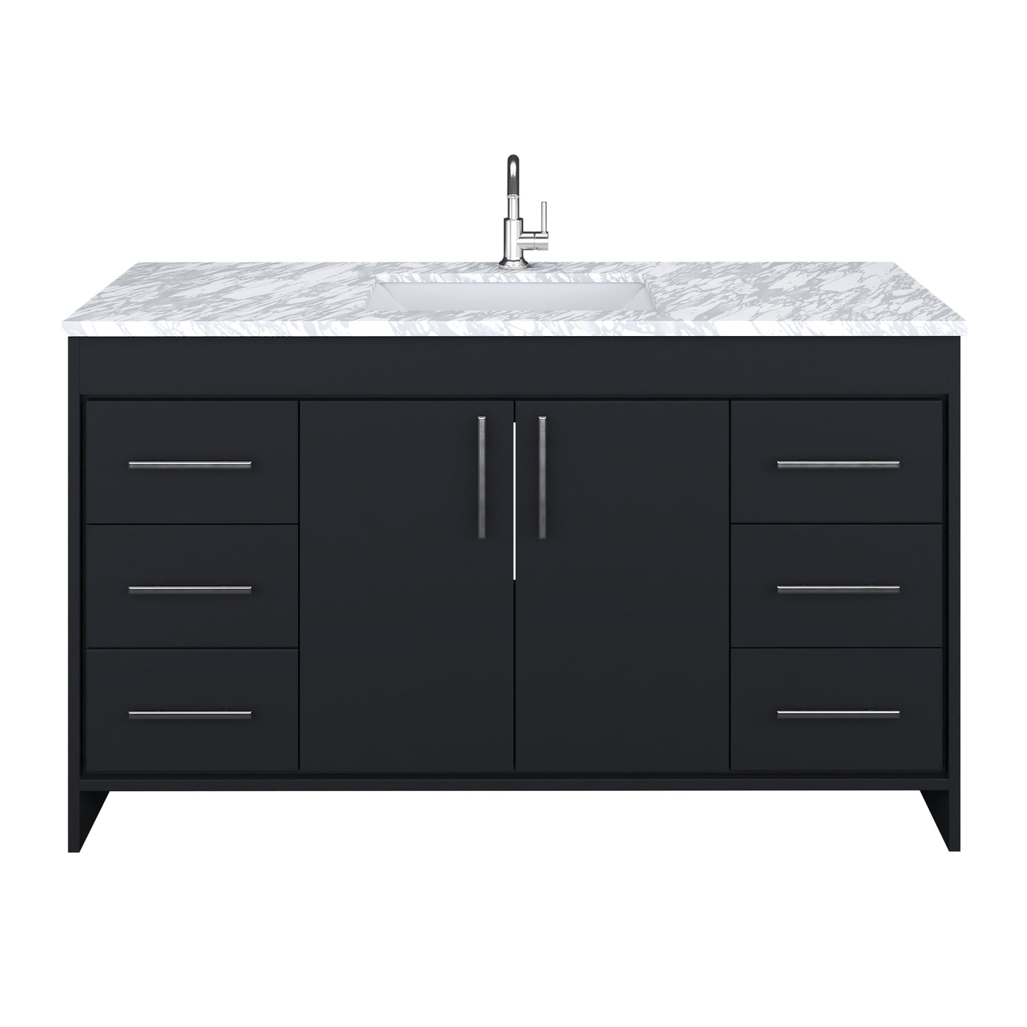 Capri 60" Single Sink Bathroom Vanity with integrated counter top