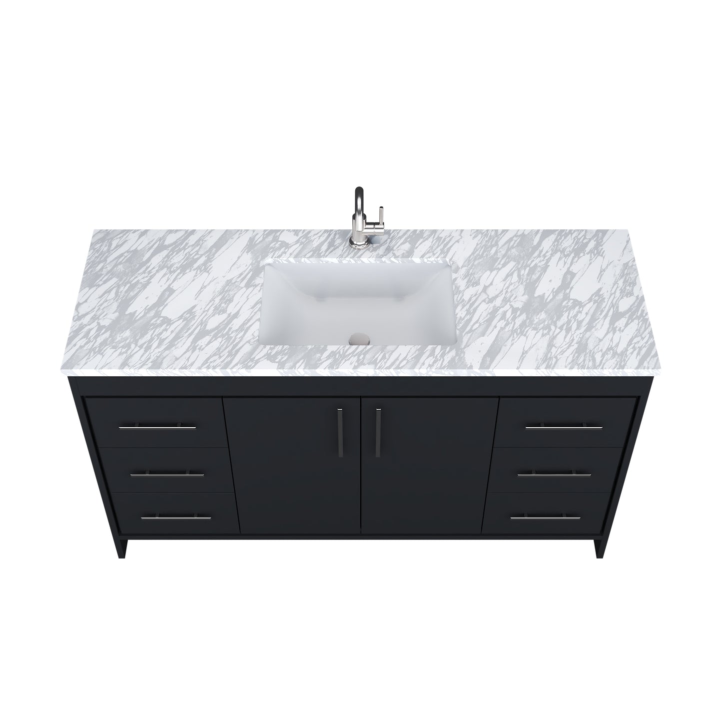 Capri 60" Single Sink Bathroom Vanity with integrated counter top