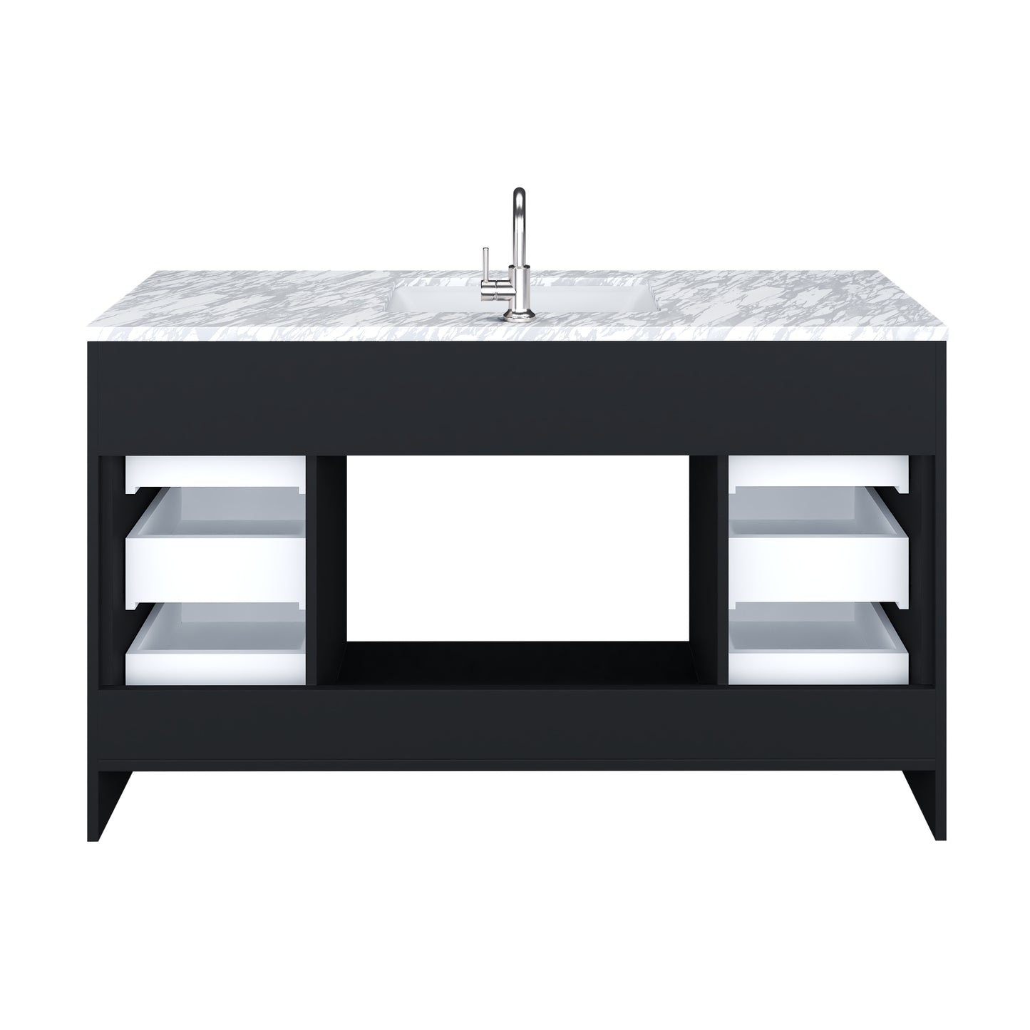 Capri 60" Single Sink Bathroom Vanity with integrated counter top