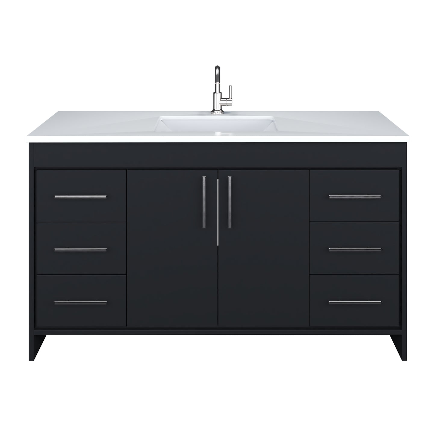 Capri 60" Single Sink Bathroom Vanity with integrated counter top