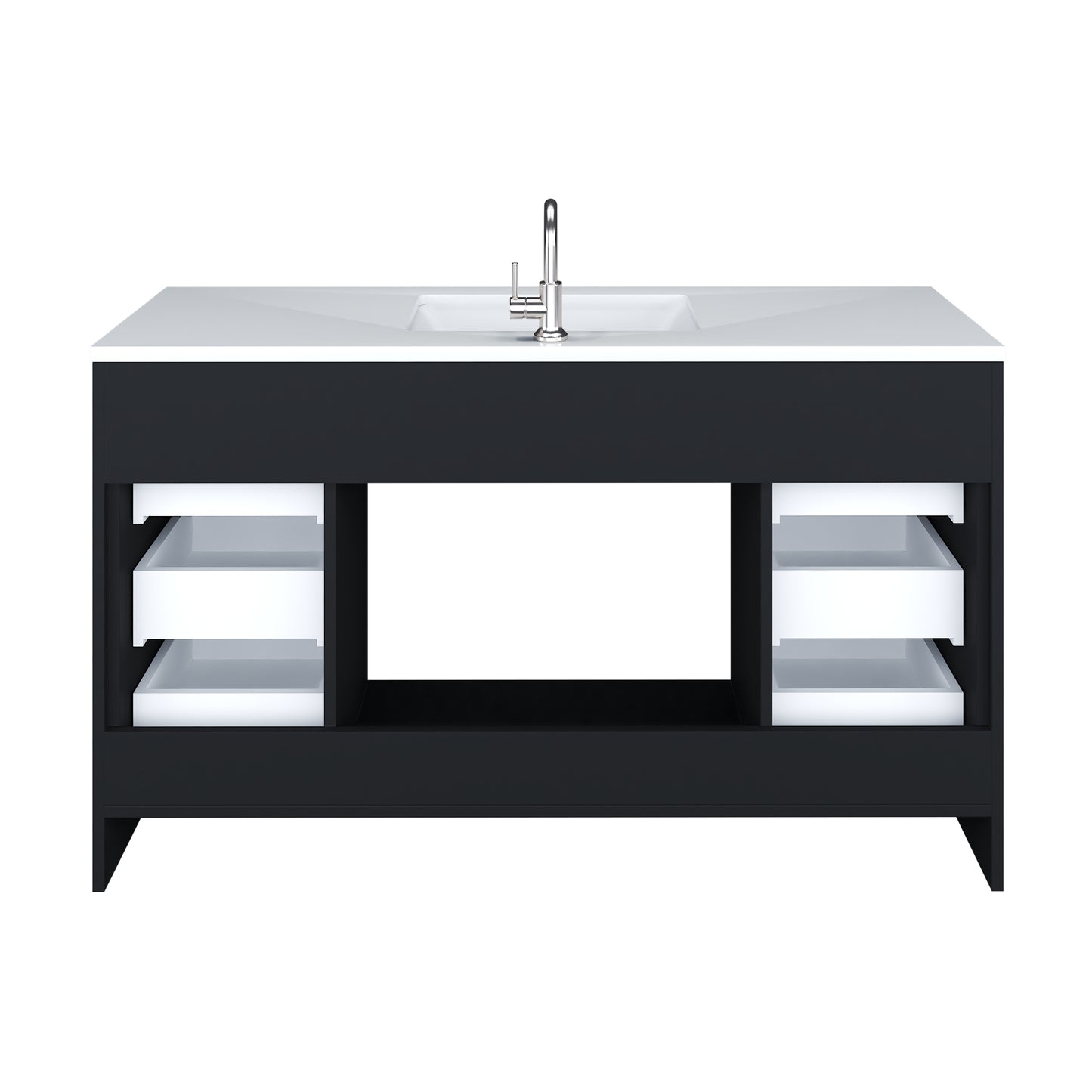 Capri 60" Single Sink Bathroom Vanity with integrated counter top