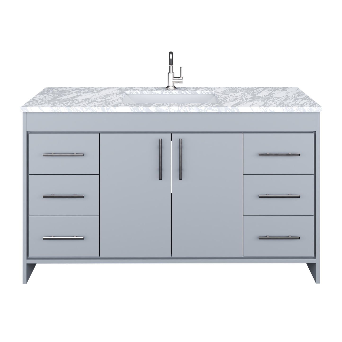 Capri 60" Single Sink Bathroom Vanity with integrated counter top