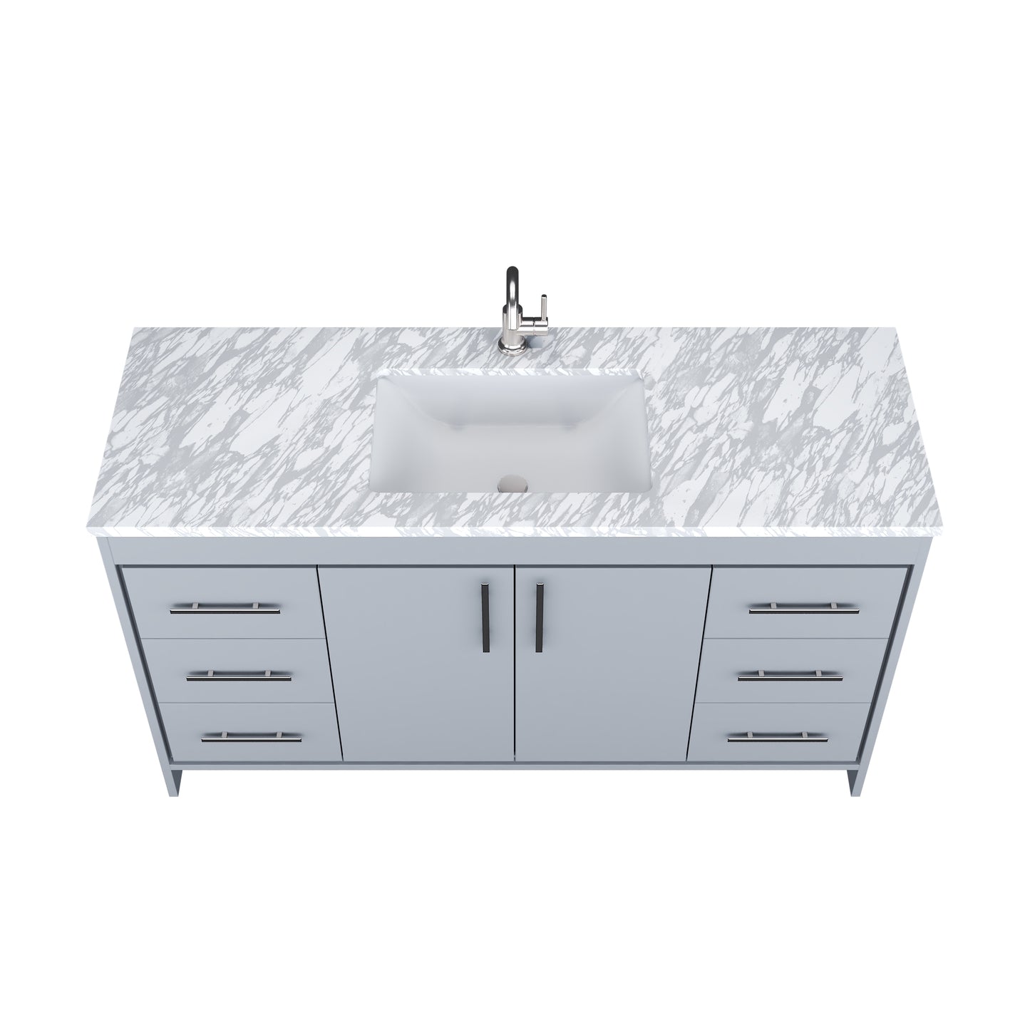 Capri 60" Single Sink Bathroom Vanity with integrated counter top