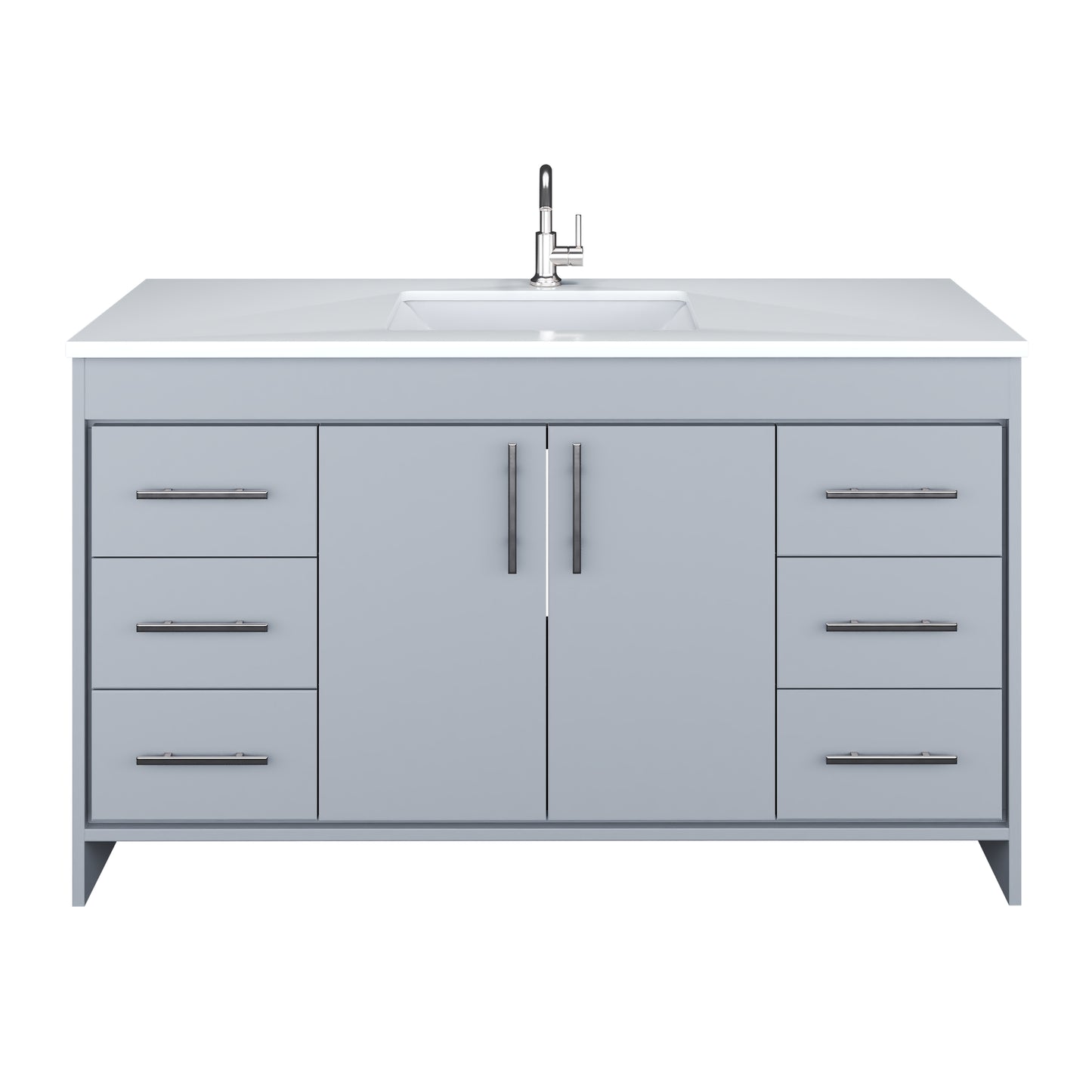 Capri 60" Single Sink Bathroom Vanity with integrated counter top