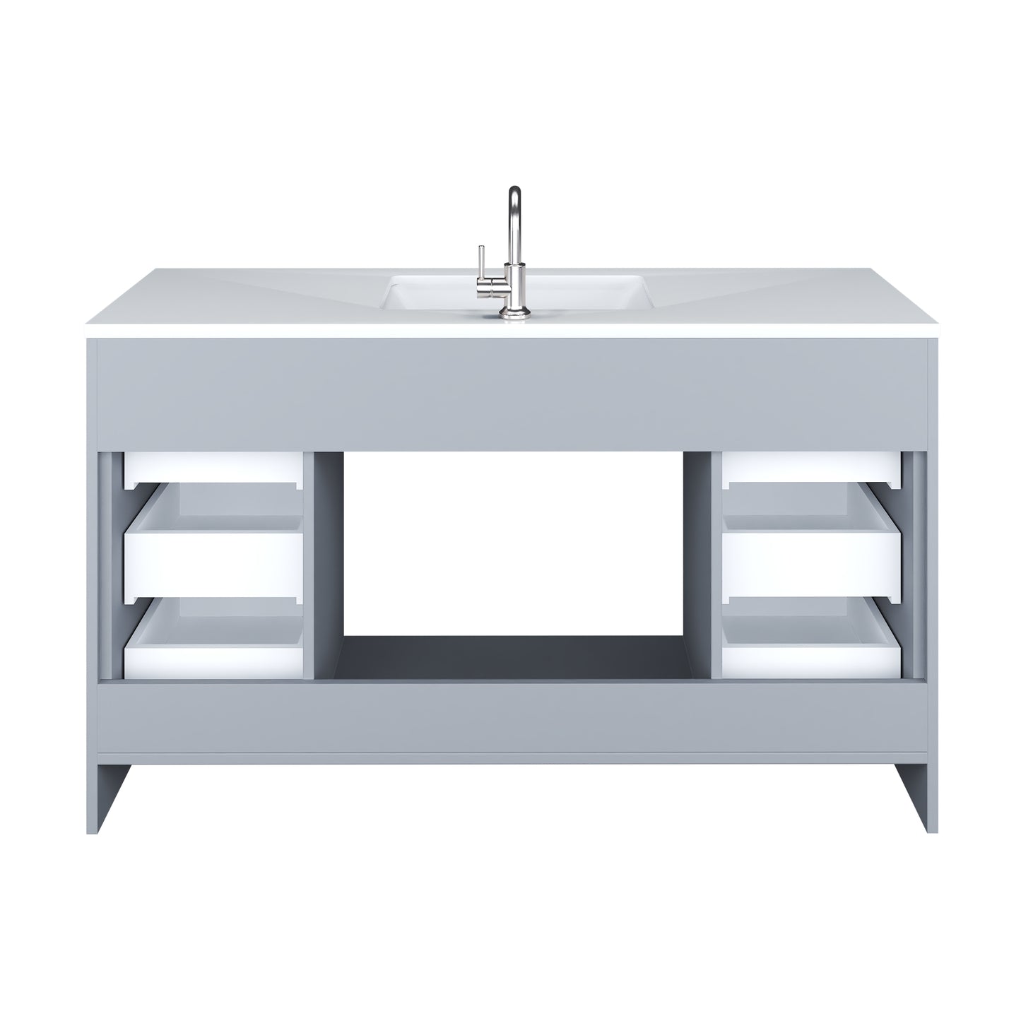 Capri 60" Single Sink Bathroom Vanity with integrated counter top