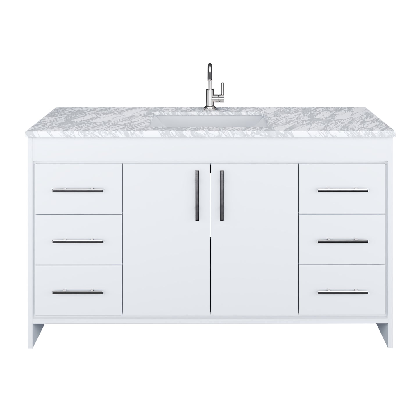 Capri 60" Single Sink Bathroom Vanity with integrated counter top