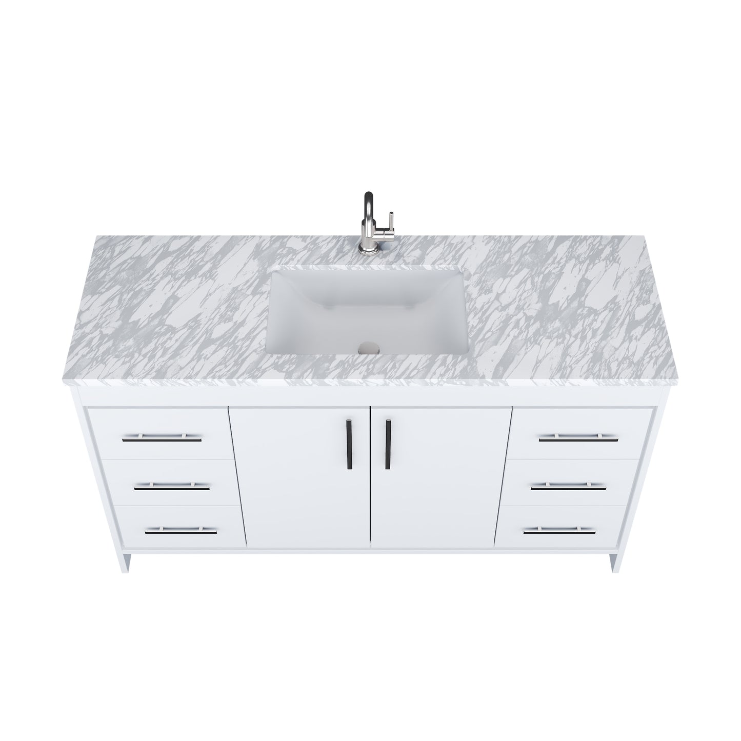 Capri 60" Single Sink Bathroom Vanity with integrated counter top