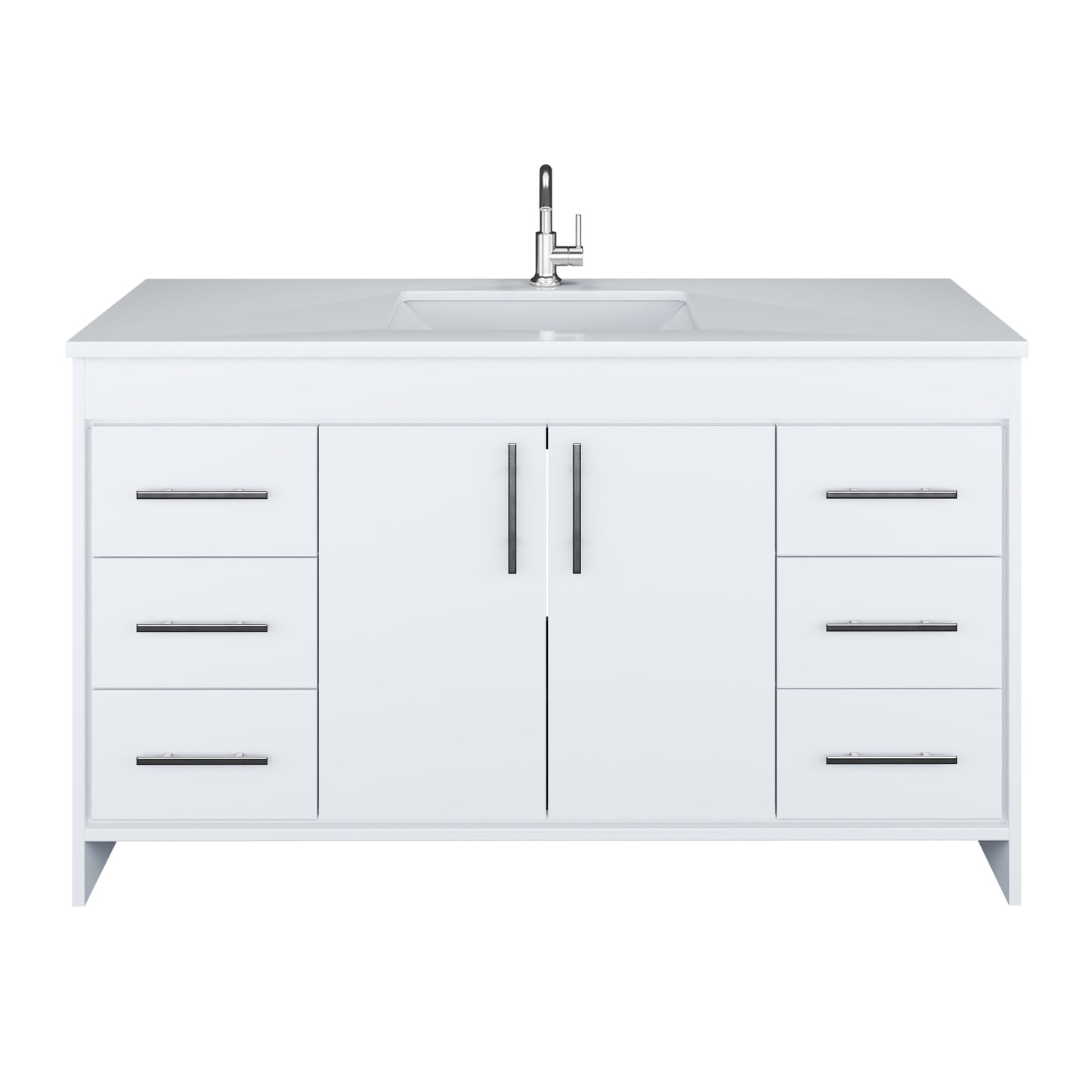 Capri 60" Single Sink Bathroom Vanity with integrated counter top