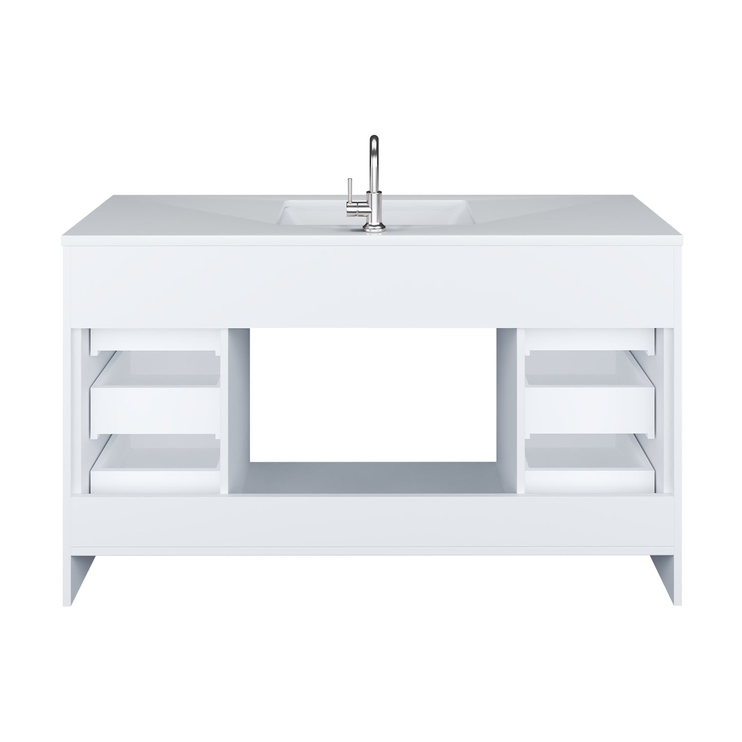 Capri 60" Single Sink Bathroom Vanity with integrated counter top