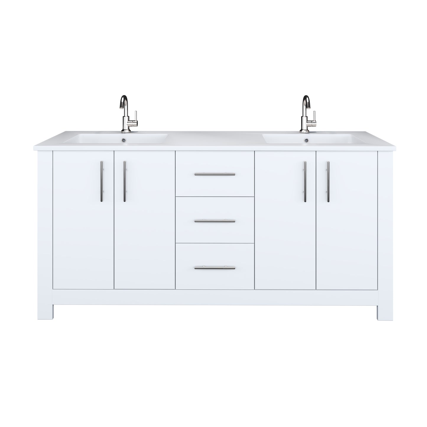 Austin 72" Double Sink Bathroom Vanity with Acrylic integrated counter top